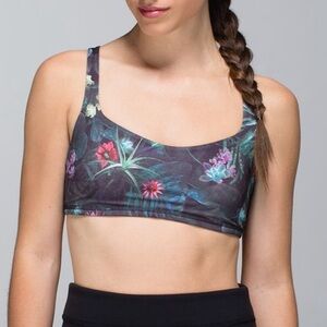 $42 lululemon Size 8 Free To Be Bra Black Curious Jungle Tropical Medium Support